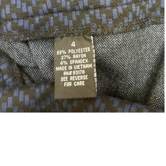 Grace Elements Skirt Womens Size 4 Blue Pencil Knee Length Belted Sophisticated - Picture 5 of 6